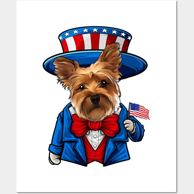 Fourth of July Yorkshire Terrier Wall Art by whyitsme